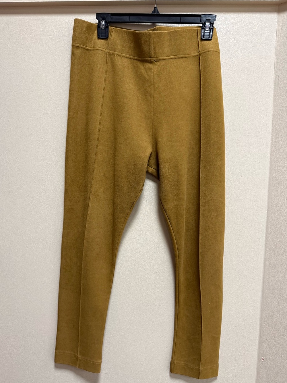 Mischa Faux Suede Leggings XL Camel Tan High Rise Pull On Skinny Pants